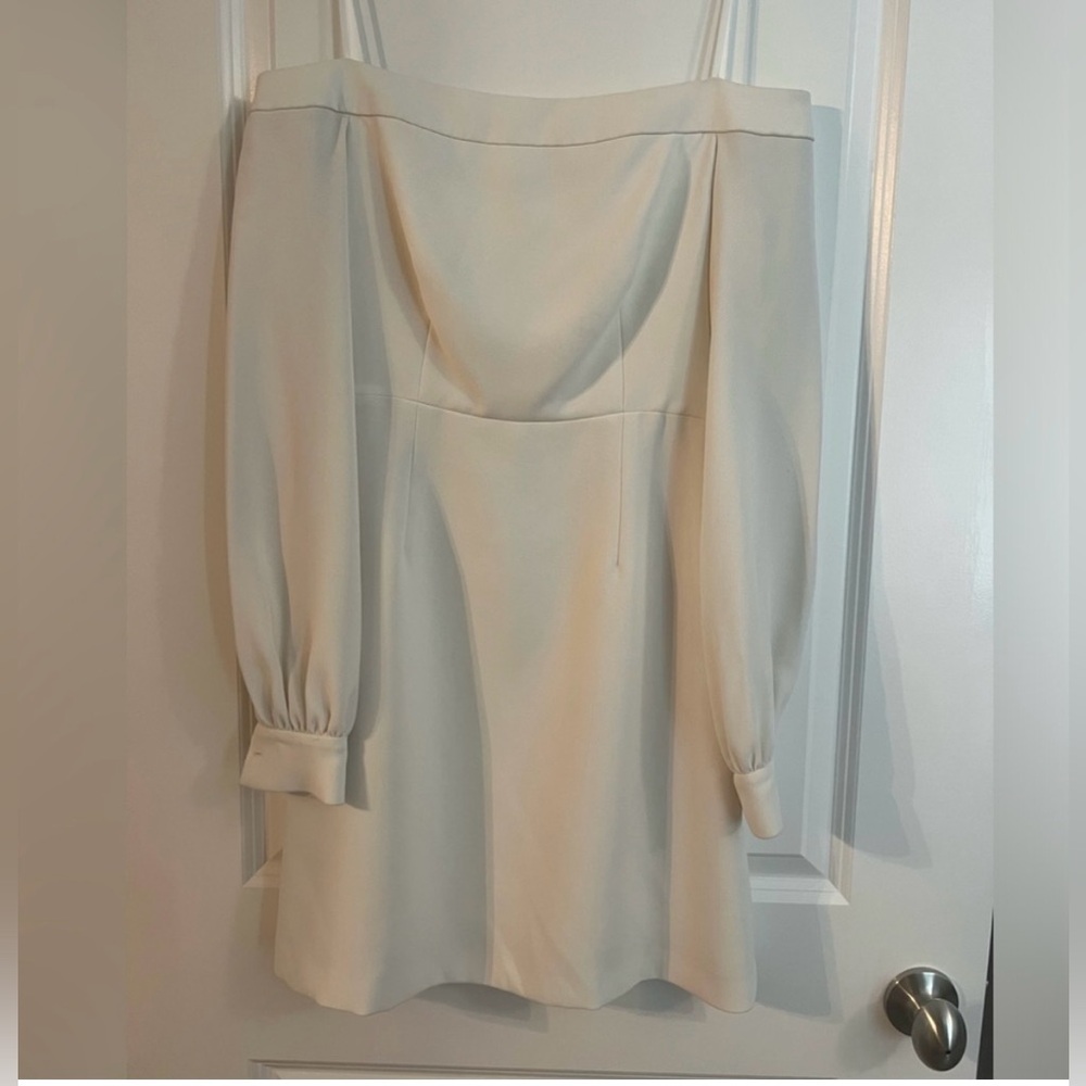 Jill Stuart Elegant Cream Long Sleeve Dress